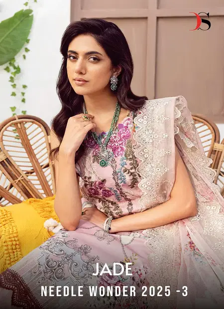 Jade Needle Wonder 2025 Vol 3 By Deepsy Cotton Dupatta Pakistani Suits Wholesalers In Surat