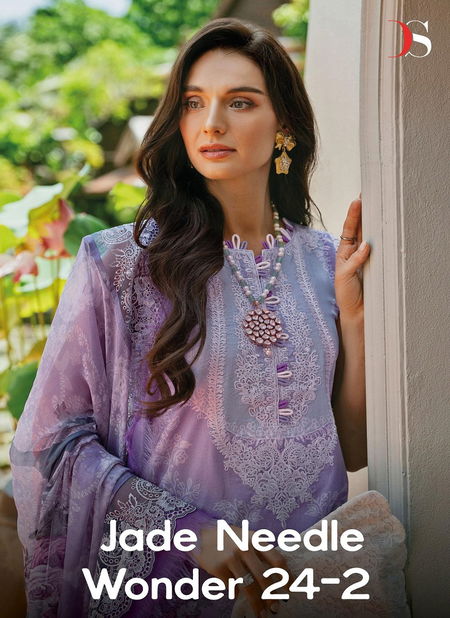 Jade Needle wonder 24-2 By Deepsy Suit Embroidery Cotton Pakistani Suits Wholesale Online Catalog