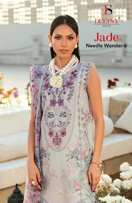 Jade Needle Wonder Vol 6 By Deepsy Cotton Dupatta Bulk Pakistani Suits Orders In India
