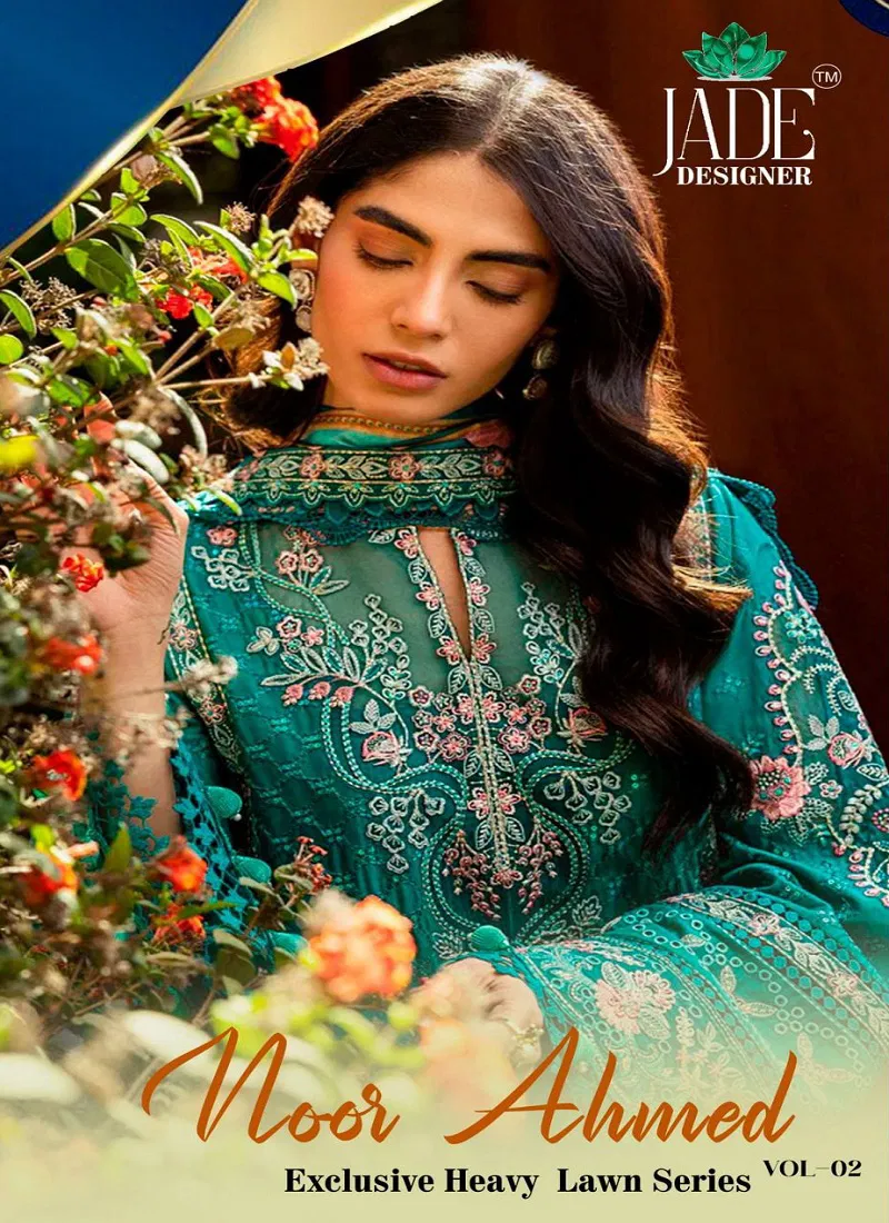 Jade Noor Ahmed Vol 2 Heavy Lawn Karachi Printed Cotton Dress Material Orders In India