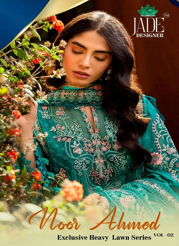 Jade Noor Ahmed Vol 2 Heavy Lawn Karachi Printed Cotton Dress Material Orders In India