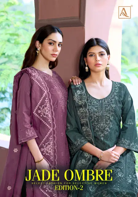 Jade Ombre Edition 2 By Alok Suit Cambric Lawn Pakistani Dress Material Exporters In India