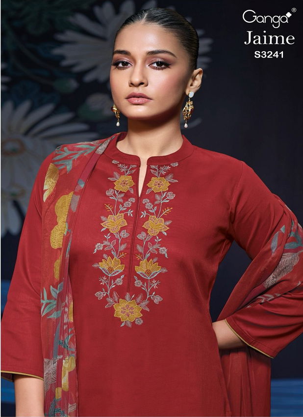 Jaime 3241 by Ganga Cotton Satin Salwar Suit Wholesale Price In Surat