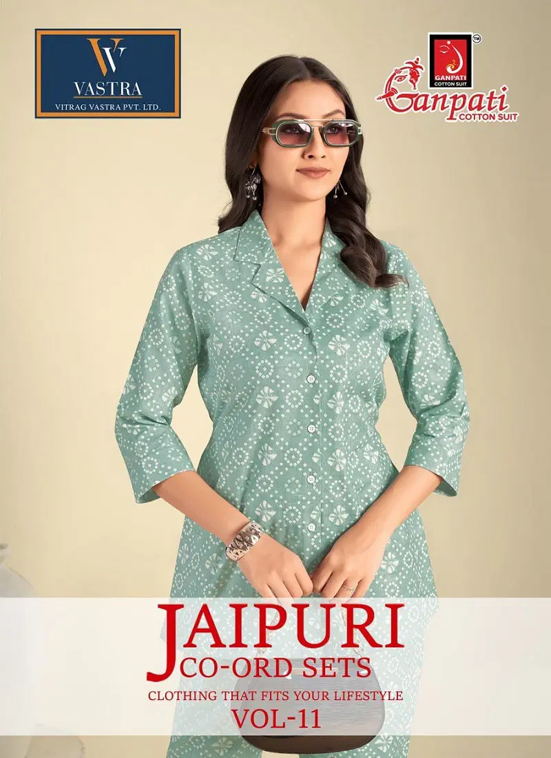 Jaipuri Vol 11 By Ganpati Cotton Printed Cord Set Top With Bottom Online Wholesale Catalog