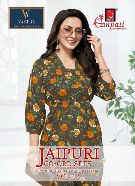 Jaipuri Vol 12 By Ganpati Cotton Printed Western Cord Set Exporters In India