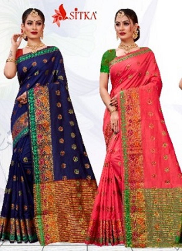 Jalsa 9185 Latest Fancy Heavy Designer Casual Wear Silk Cotton 	Sarees Collection
