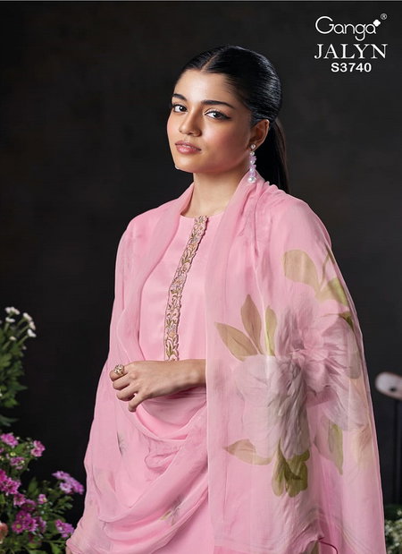 Jalyn 3740 By Ganga Cotton Satin Designer Salwar Kameez Suppliers In India