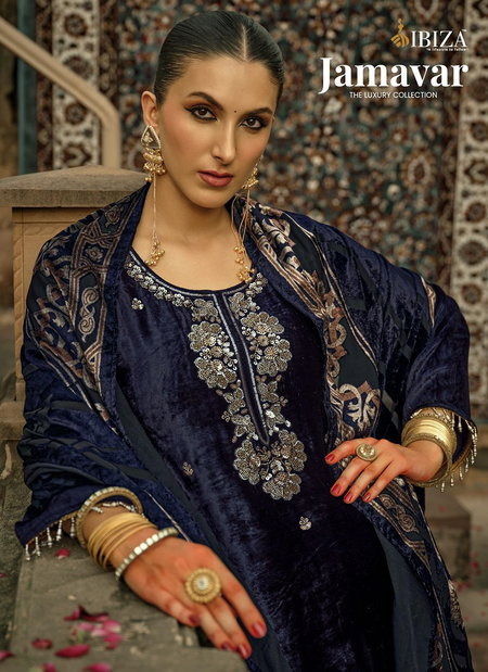 Jamavar By Ibiza Viscsoe Velvet Designer Salwar Suits Wholesale Price In Surat
