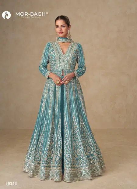Janki By Aashirwad Mor Bagh Chinon Silk Indo Western Wholesale Shop In Surat
