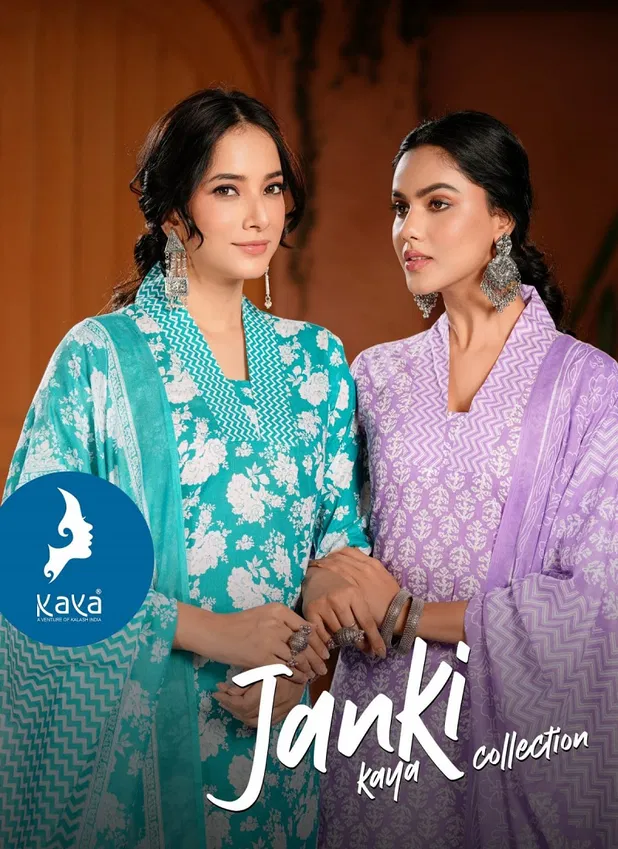 Janki By Kaya Cotton Printed Kurti With Bottom Dupatta Wholesalers In Delhi