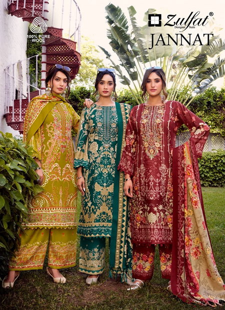 Jannat by Zulfat Woollen Pashmina Dress Materials Wholesale Price In Surat

