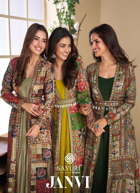 Janvi By Sayuri Designer Georgette Embroidery Surat Indo Western Wholesale Market