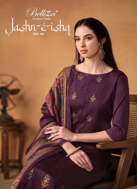 Jashn E Ishq Vol 8 By Belliza Jam Cotton Embroidered Dress Material Wholesale 
