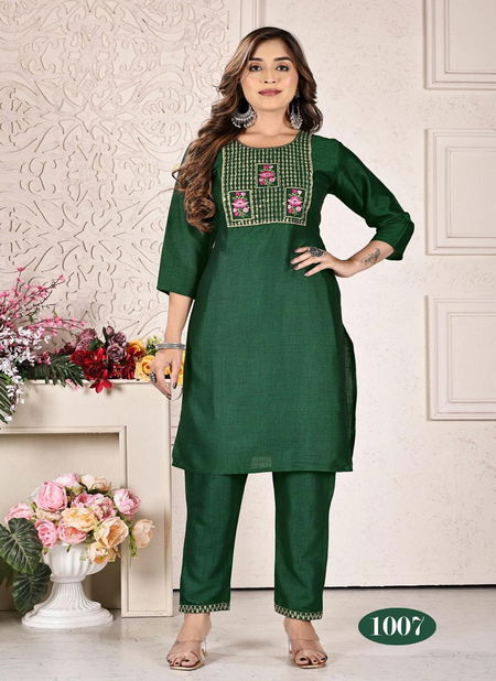 Jasleen V1 By Trendy Embroidery Rayon Kurti With Bottom Catalog
 Catalog