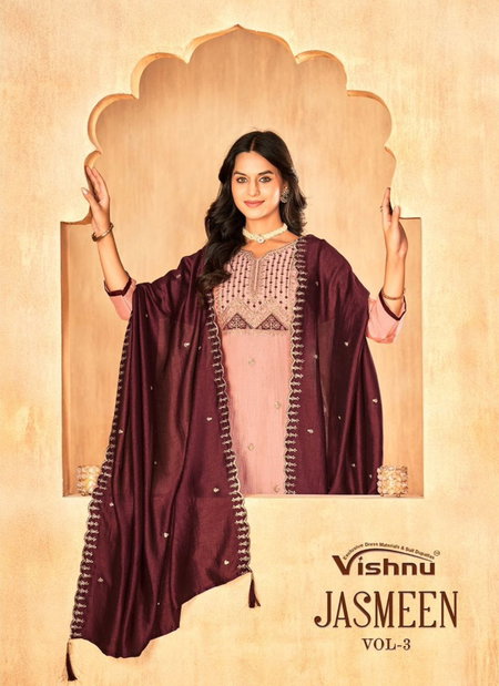 Jasmeen Vol 3 By Vishnu Vichitra Silk Dress Material Wholesale Market In Surat
