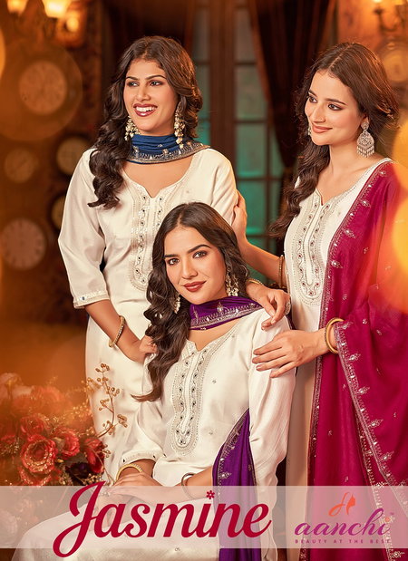 Jasmine By Aanchi Vichitra Silk Kurti With Bottom Dupatta Orders In India
