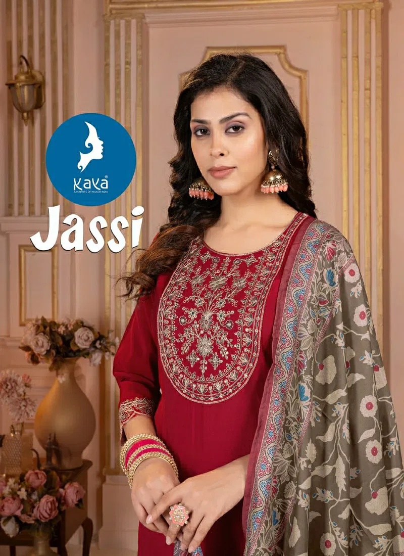 Jassi By Kaya Roman Silk Kurti With Bottom Dupatta Wholesale Shop In Surat Catalog