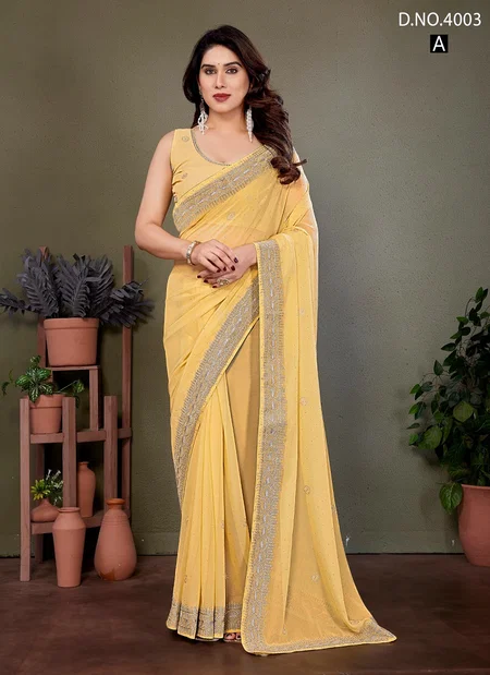 Jayshree 4003 A To D Georgette Occasion Wear Saree Suppliers In India