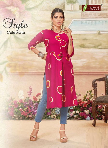 Jeena By Hetvi Daily Wear Rayon Printed Kurtis Wholesale Shops In Surat
 Catalog