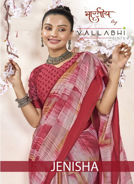 Jenisha By Vallabhi Printed Moss Chiffon Sarees Wholesale Shop In Surat