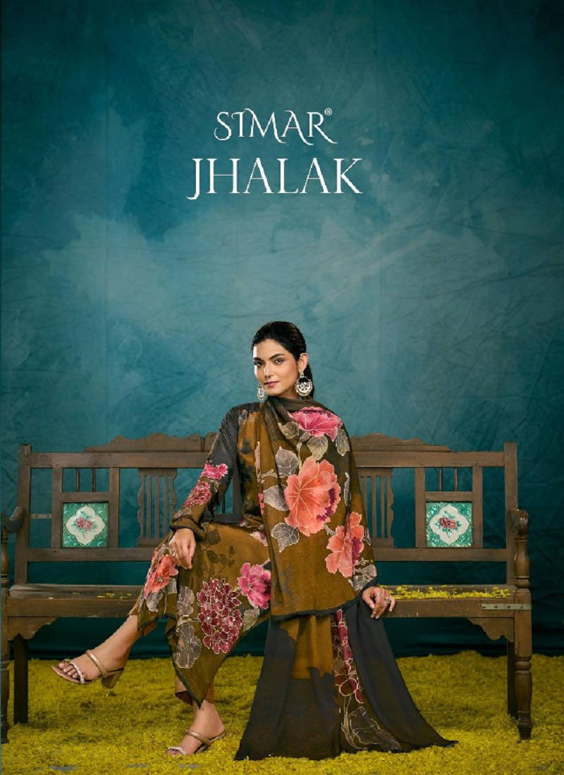 Jhalak By Glossy Crape Printed Dress Material Exporters In India Catalog