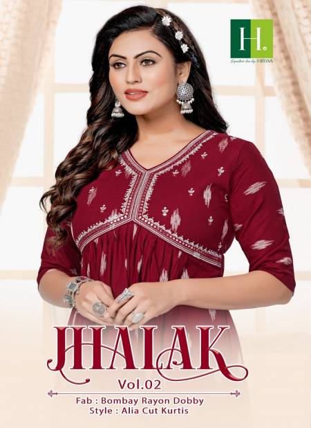 Jhalak Vol 2 By Hirwa Alia Cut Embroidery Kurtis Wholesale Market In Surat