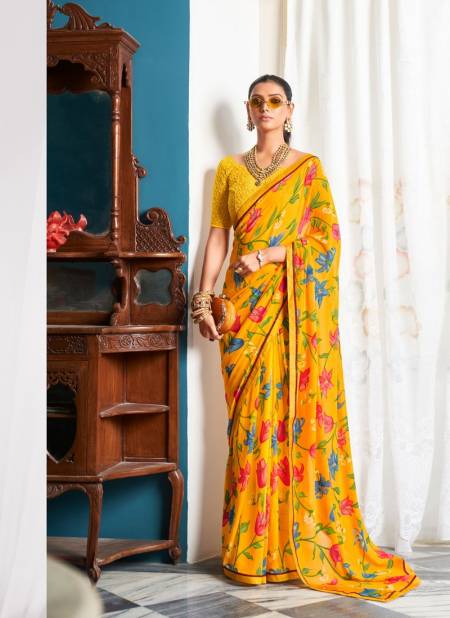 Jharokha By Printed Georgette Sarees Catalog Catalog