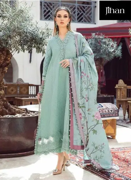 Jihan 3470 Embroidery Rayon Cotton Pakistani Suits Wholesale Price In Surat