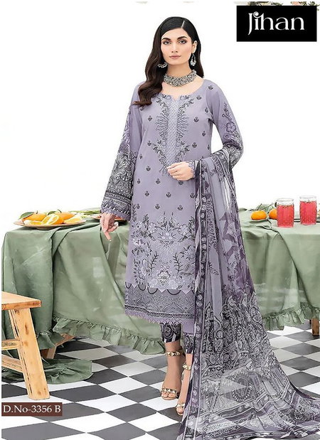 Jihan Chevron 3356 Lawn Cotton Pakistani Suits Wholesale Price In Surat
