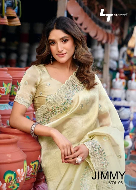 Jimmy Vol 6 By LT Pn Cloud Party Wear Saree Wholesalers In Surat
