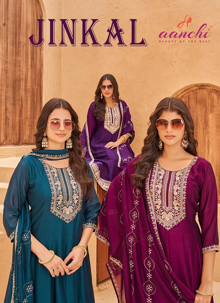 Jinkal By Aanchi Vichitra Silk Kurti With Bottom Dupatta Wholesale Online
