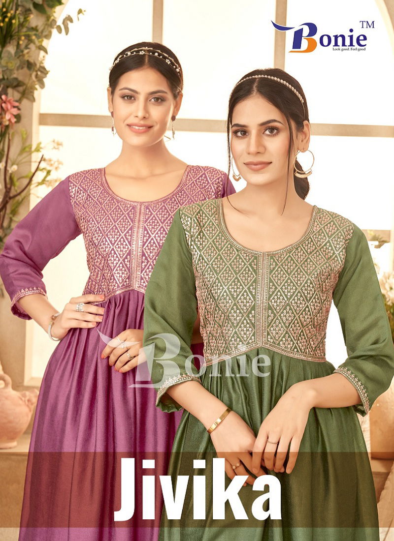 Jivika By Bonie Designer Vichitra Fancy Kurti Suppliers In India Catalog