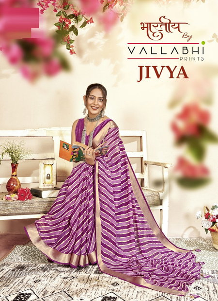 Jivya By Vallabhi Moss Georgette Printed Sarees Wholesale Shop In Surat