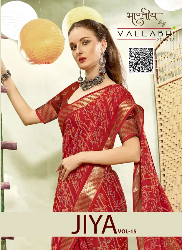 Jiya Vol 15 By Vallabhi Georgette Printed Sarees Suppliers In India