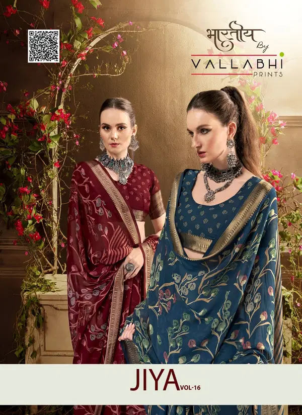 Jiya Vol 16 By Vallabhi Moss Georgette Printed Sarees Orders In India