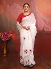 JK Designer White Organza Party Wear Sarees Wholesale Clothing Suppliers In India
