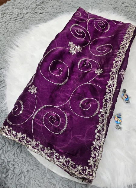 JK Designer Zimmy Choo Satin Party Wear Sarees Wholesale Market In Surat
