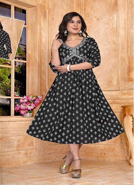 Jlf Black Daimond Aliya Cut Rayon Printed Kurtis Wholesale Shop In Surat
