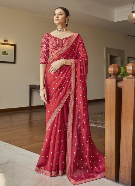 JR 550 Embroidery Designer Sarees Wholesale Price In Surat