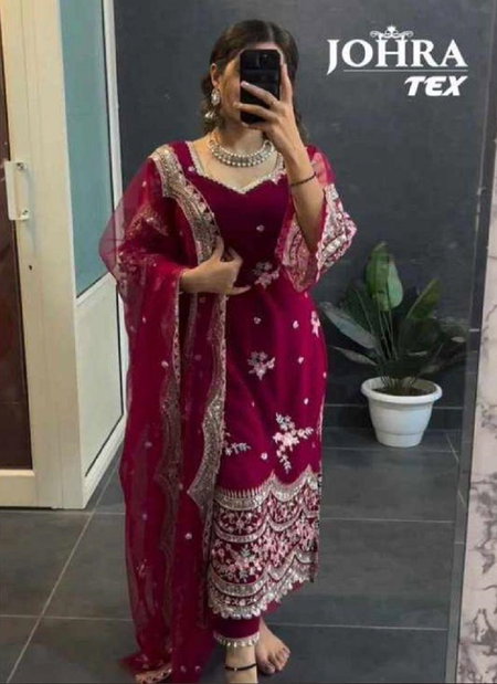JT 132 By Johra Tex Embroidery Georgette Pakistani Suits Wholesale Suppliers In India