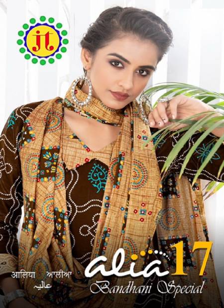 JT Alia 17 Regular Wear Designer Bandhani Printed Cotton Drees Material  Collection
 Catalog