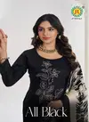 Jt All Black Vol 12 Rayon Embroidered Dress Material Wholesale In India