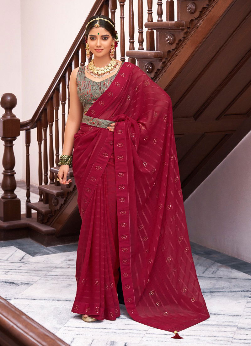 Juhi Vol 3 Swaroski Work Party Wear Sarees Catalog
