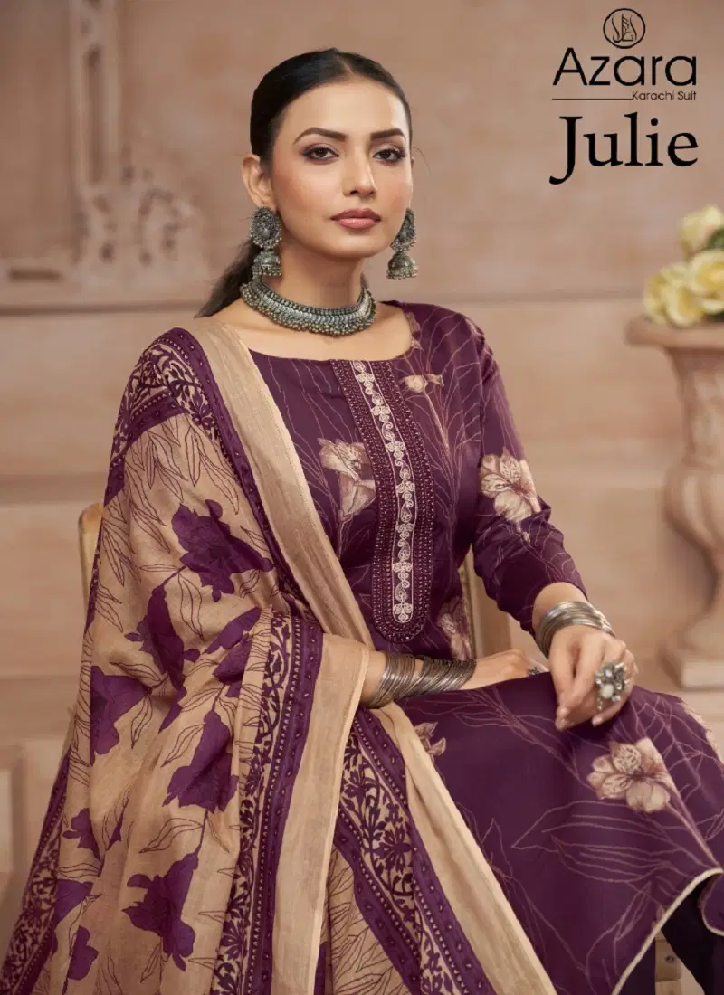 Julie By Radhika Azara Lawn Cotton Printed Dress Material Wholesale Price Catalog