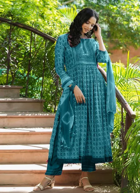  Jungle Book By Tdg Naira Cut Printed Embroidery Kurti With Bottom Dupatta Wholesalers In Delhi