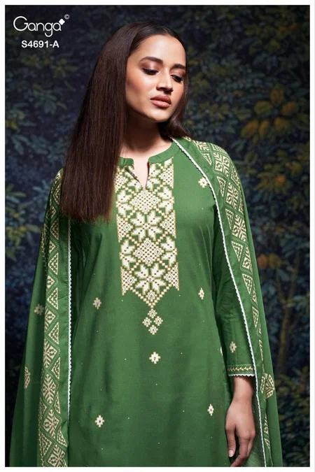 Juvira 4691 By Ganga Cotton Printed Designer Salwar Suits Wholesale Price In Surat