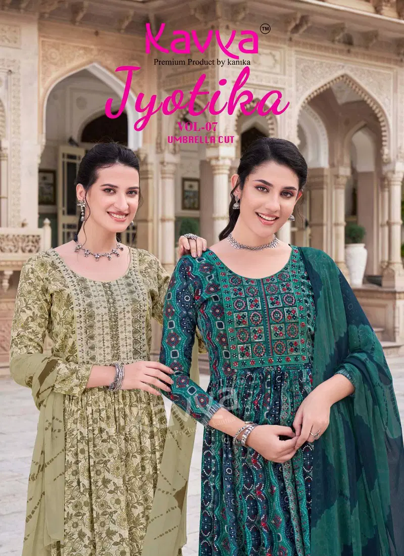 Jyotika Vol 7 By Kavya Capsule Foil Printed Kurti With Bottom Dupatta Wholesale Price In Surat Catalog