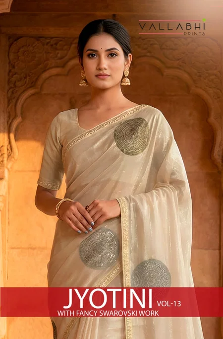 Jyotini Vol 13 By Vallabhi Nc Stone Work Ladies Saree Wholesale Market In Surat
