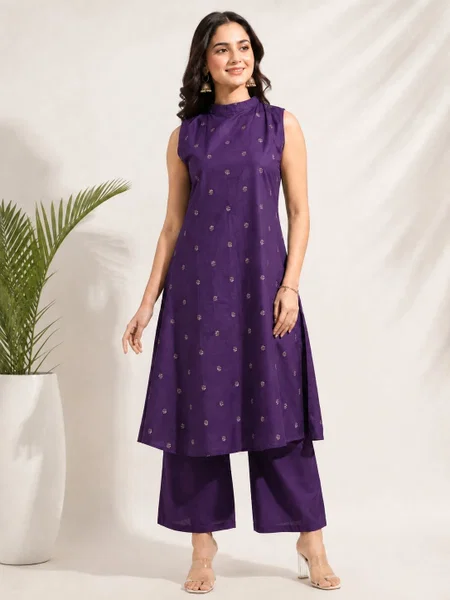 K 1058 By Naisha Dhabu Cotton Kurti With Bottom
