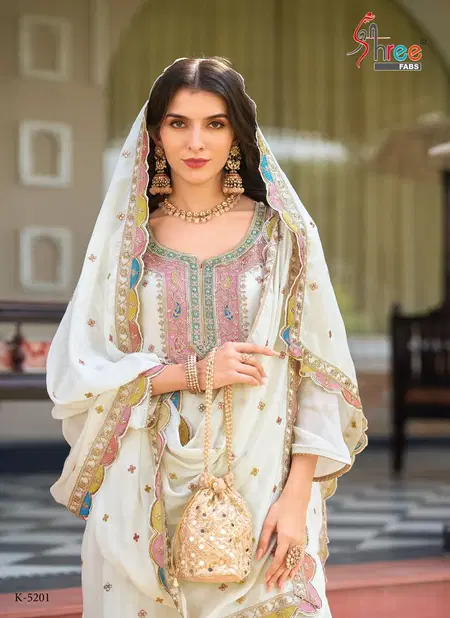 K 5201 By Shree Fabs Chinon Pakistani Salwar Suits Wholesalers In Delhi Catalog